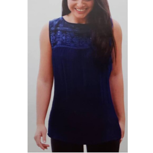 Forbidden Los Angeles Women's Embroidered Tank Top Blouse NEW - Picture 2 of 3